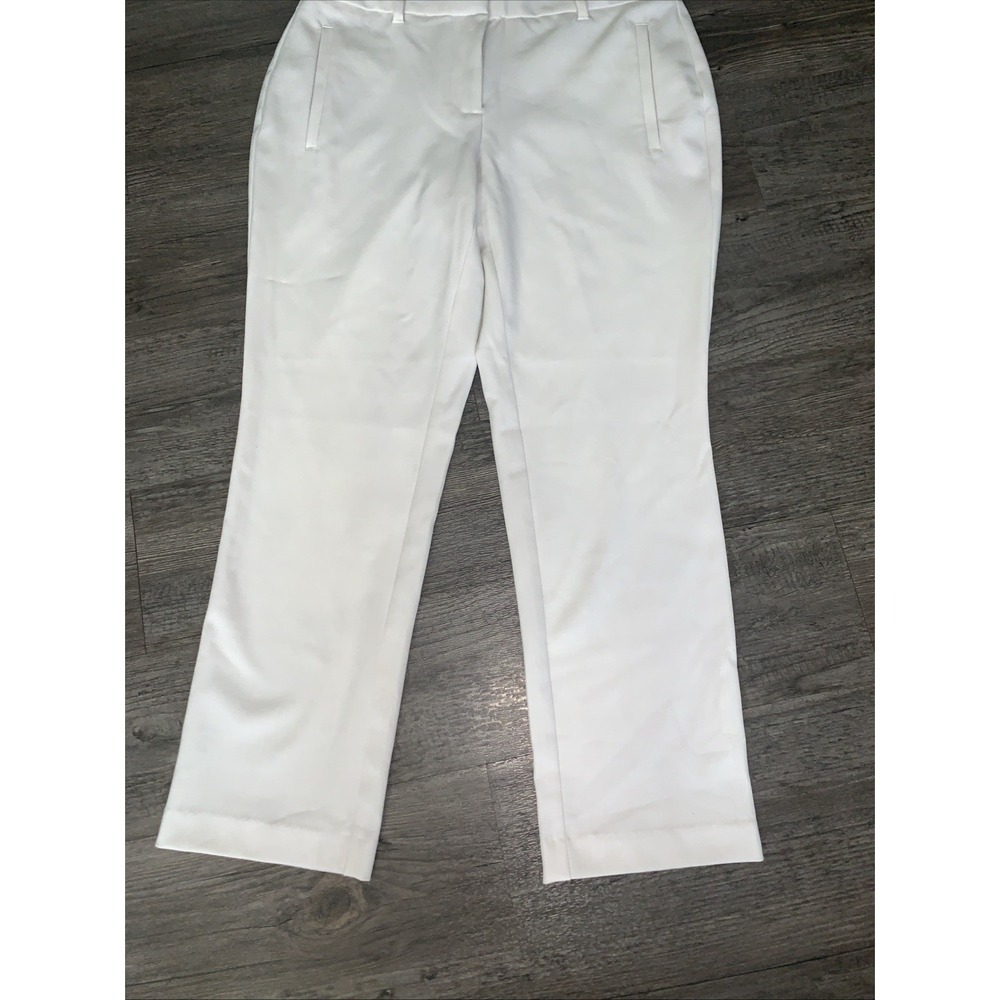 Rafaella White Dress Pants Womens Size 6P Petite Flat Front Trousers